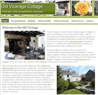 picture of Old Vicarage self catering cottage website page.