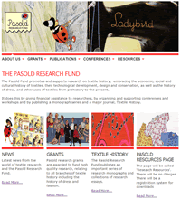 Screenshot of the Pasold Fund website home page.